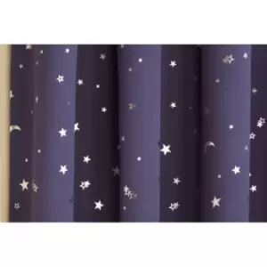 Moonlight Pair of 117x183cm Blackout Curtains, Navy