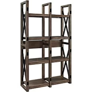 Alphason Wildwood Wood Veneer Bookcase with 8 Shelves 9631096 920 x 330 x 1524mm Rustic Grey