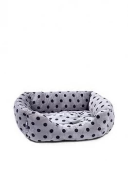 Petface Grey Plush Square Bed - Medium Or Large - Medium