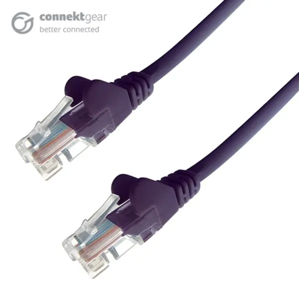 Connekt Gear 15m RJ45 CAT5e UTP Stranded Flush Moulded Network Cable - 24AWG - Purple