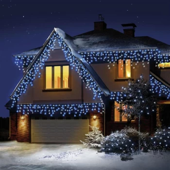 Premier Decorations 720 LED Snowing Icicles - Blue & White