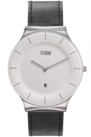 Gents STORM Xenu Leather White Black watch 47476/W/BK