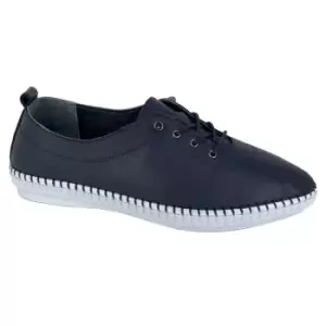 Mod Comfys Womens/Ladies Leather Casual Shoes (4 UK) (Navy Blue)