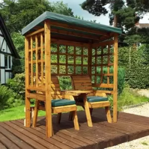 Charles Taylor Twin Seat Arbour with Cover, Green