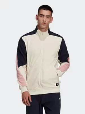 adidas Polar Fleece Track Top, White, Size S, Men