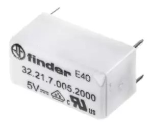 Finder, 5V dc Coil Non-Latching Relay SPDT, 6A Switching Current PCB Mount Single Pole, 32.21.7.005.2000