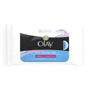 Olay Facial Cleansing Resealable Pouch Normal 20 Wipes
