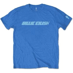 Billie Eilish - Blue Racer Logo Mens Large T-Shirt - Blue