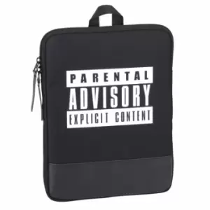 Children/Youth Parental Advisory Logo Design Tablet/Laptop Bag (10.6in) (10.6in) (Black/White)