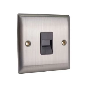 SMJ Master Telephone Outlet Brushed Steel