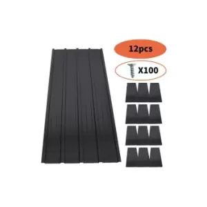 BIRCHTREE 12x Metal Roof Sheets 1200x516mm RSS01 Black