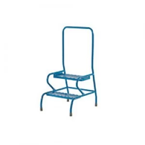 FORT Stable Step Ladder with Painted Handrail 2 Steps Blue Capacity: 150 kg