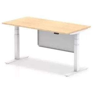 Air 1600 x 800mm Height Adjustable Desk Maple Top White Leg With White