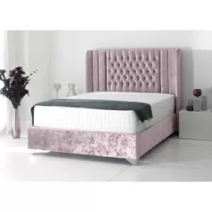 Alexis Bed Small Double Plush Velvet Pink