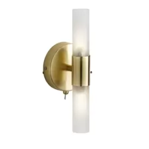 Gold and Glass Dual Lit Wall Light