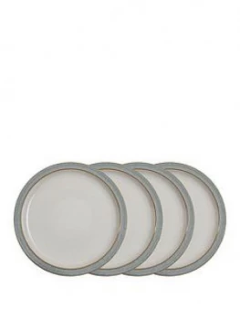 Denby Elements Light Grey Speckle Dinner Plates ; Set Of 4