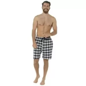 Foxbury Mens Checked Lounge Shorts (Pack Of 2) (L) (Navy/Black)