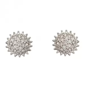 Urchin Diamond Cluster Yellow Gold Earrings GE2382