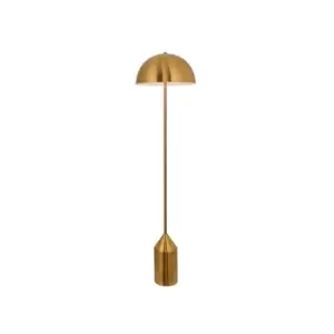 Endon Lighting Nova - Floor Lamp Antique Brass Plate & Gloss White 1 Light IP20 - E27