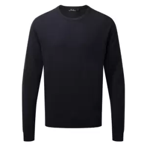 Premier Adults Unisex Cotton Rich Crew Neck Sweater (M) (Navy)