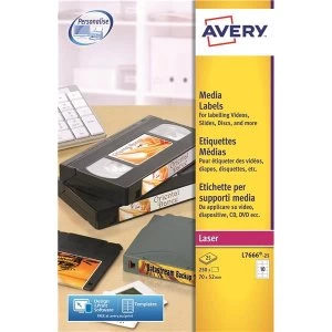 Avery L7666 25 White 3.5" Diskette Label face only Pack 250