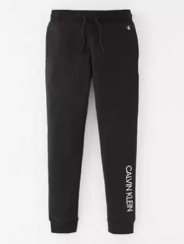 Calvin Klein Jeans Boys Institutional Logo Sweatpants - Black, Size 12 Years