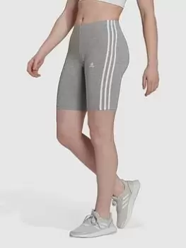 Adidas 3 Stripes Bike Short, Medium Grey Heather, Size S, Women