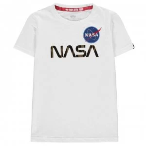 Alpha Industries NASA Reflect T Shirt - White/Gold
