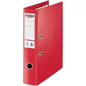Rexel No. 1 Choices Lever Arch File Plastic 75mm Polypropylene Foolscap Red