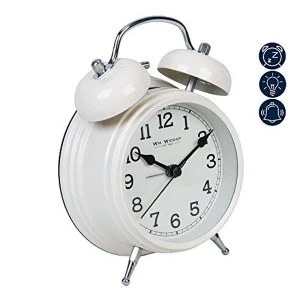 Double Bell Alarm Clock 17.5cm - Cream