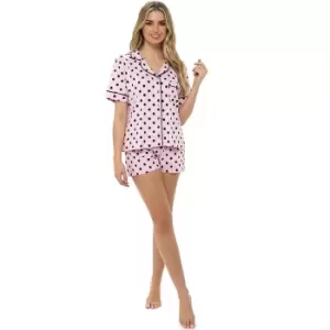 Foxbury Womens/Ladies Button Through Polka Dot Short Pyjamas (16-18) (Black)