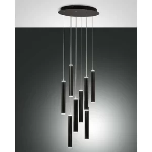 Fabas Luce Prado LED Cluster Pendant Ceiling Light Black Glass