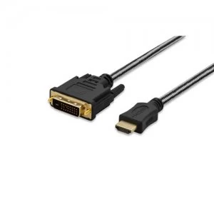 Ednet 84485 video cable adapter 2m HDMI DVI-D Black