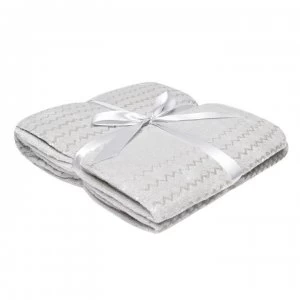 Linens and Lace Zigzag Throw - Pewter