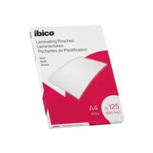 Ibico Matt A4 Laminating Pouches 250 Micron Clear (Pack 100)