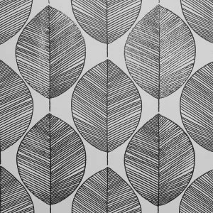Arthouse Scandi Leaf Black and White Wallpaper