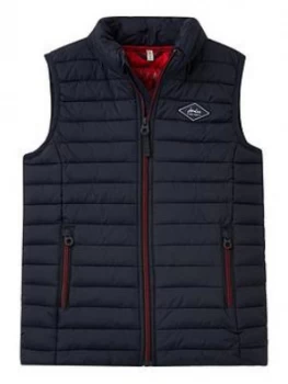 Joules Boys Crofton Packaway Padded Gilet - Navy, Size Age: 1 Year