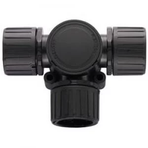 HellermannTyton 166 24802 HG21 T Helaguard T Connector With Inspection Lid Polyamide 6.6 Black
