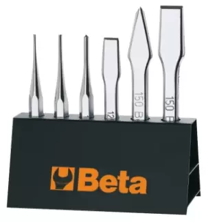 Beta Tools 38/SP6 6pc Punch (Drift & Centre) & Chisel (Flat & Cape) Set in Stand