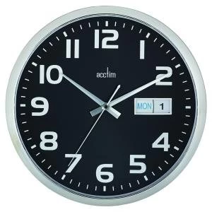 Acctim Supervisor Wall Clock 320mm Chrome/Black 21023