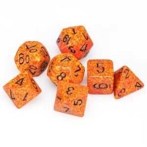 Chessex Speckled Poly 7 Dice Set: Fire