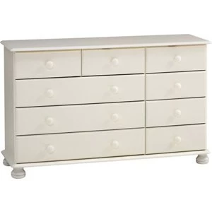 Malmo Stained White Pine 9 Drawer Chest (H)741mm (W)1206mm (D)383mm