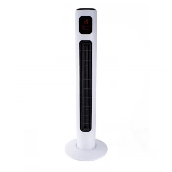 electriQ 38" Tower Fan with Temperature Display Remote Control 3 Speed Settings Timer & Oscillation Functions