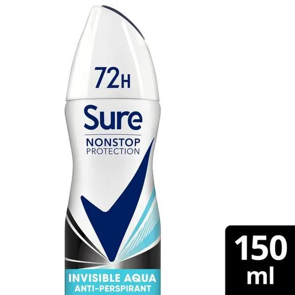 Sure Non Stop Protection Invisible Aqua Deodorant 150ml