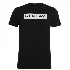 Replay Logo T Shirt - Black 098