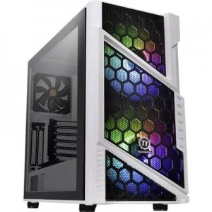 Thermaltake Commander C31 TG Midi tower PC casing, Game console casing White, Black 2 built-in LED fans, Built-in fan, Window, LC compatibility, Dust
