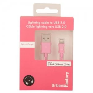 Urban Factory Cable USB to Lightning MFI certified - Pink 1m (retail packaging)