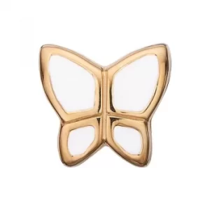 Ladies Christina Gold Plated Sterling Silver White Butterfly Bead Charm