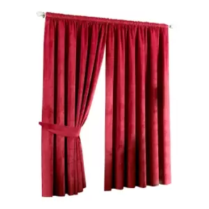 Riva Home Imperial Pencil Pleat Curtains (66x72 (168x183cm)) (Red)