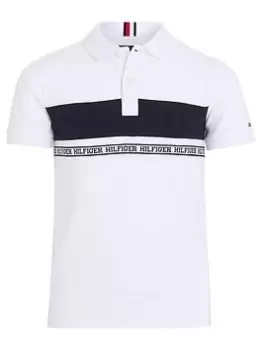 Tommy Hilfiger Boys Tape Polo Shirt - White, Size 16 Years